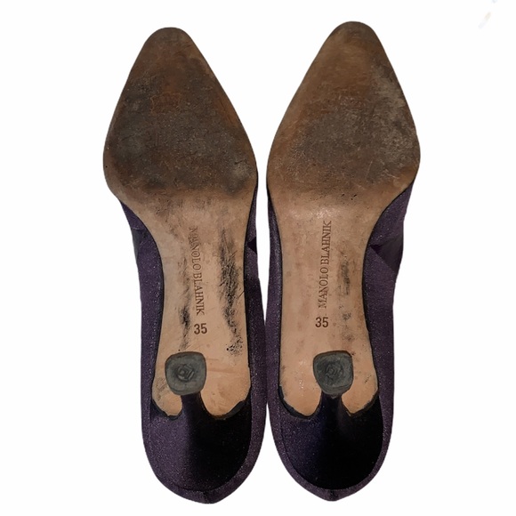 Manolo Blahnik purple satin pumps in size 5 - Picture 7 of 9